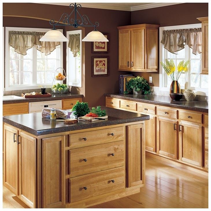 Wood Grain Melamine Kitchen Cabinet