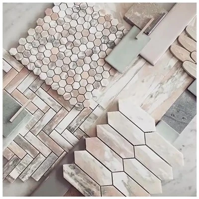 Mosaic de marbre rosa