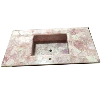 Top de tocador de quars rosa