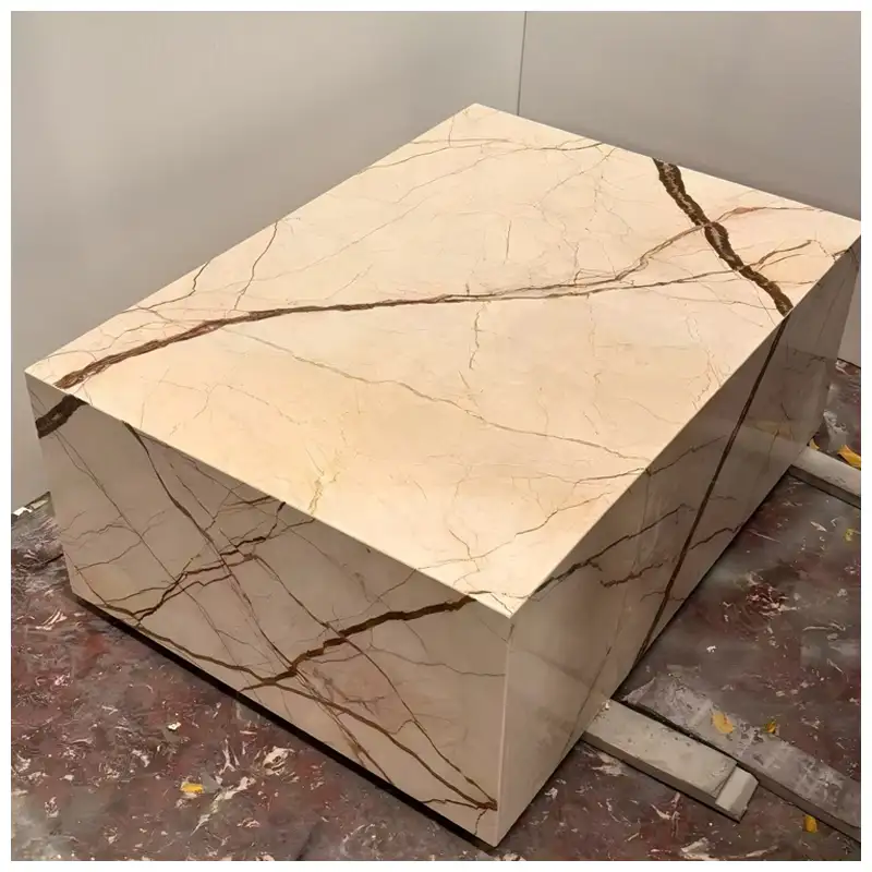 Sofitel Gold Marble Low Plinth Side Tables
