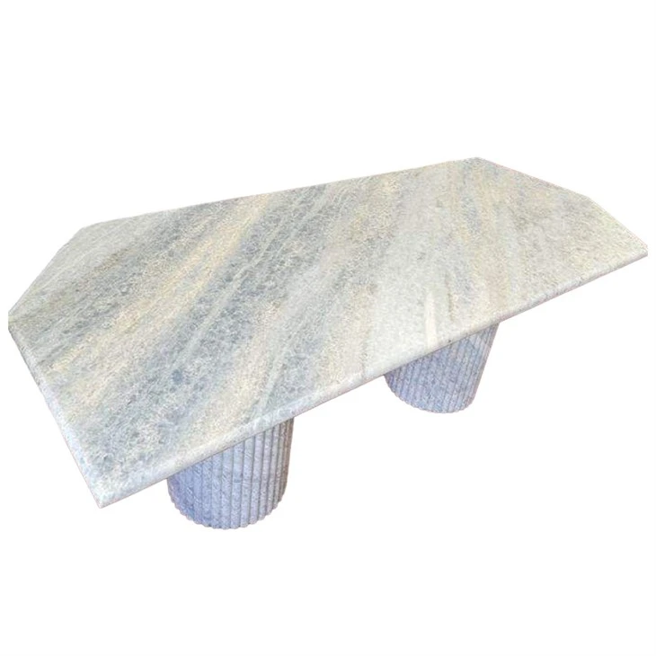 Taules de marbre blau cristall