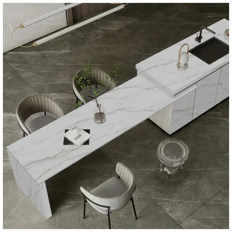 White Sintered Stone Kitchen Island Tops Designs White Sintered Stone Kitchen Island Tops Designs