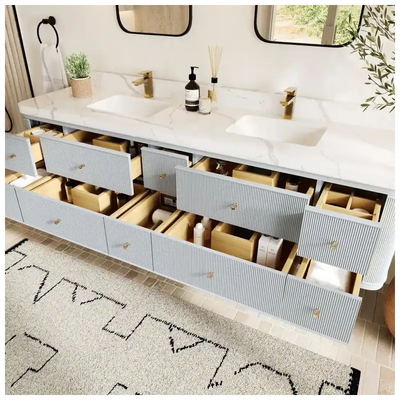 Vanitat de bany individual o doble per a hotels i projectes de diverses unitats-