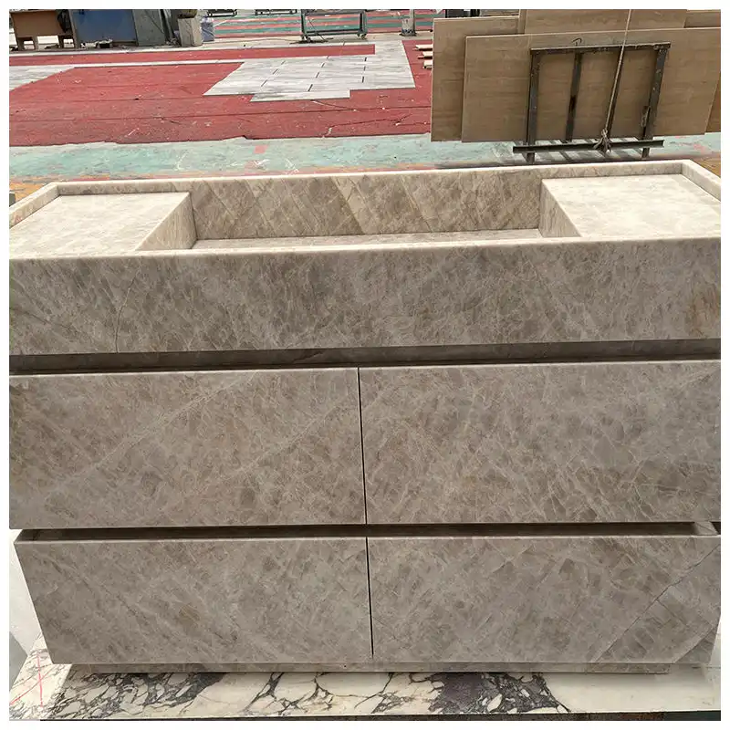 Taj Mahal Quartzite Floorstanding Vanity Units Taj Mahal Quartzite Floorstanding Vanity Units