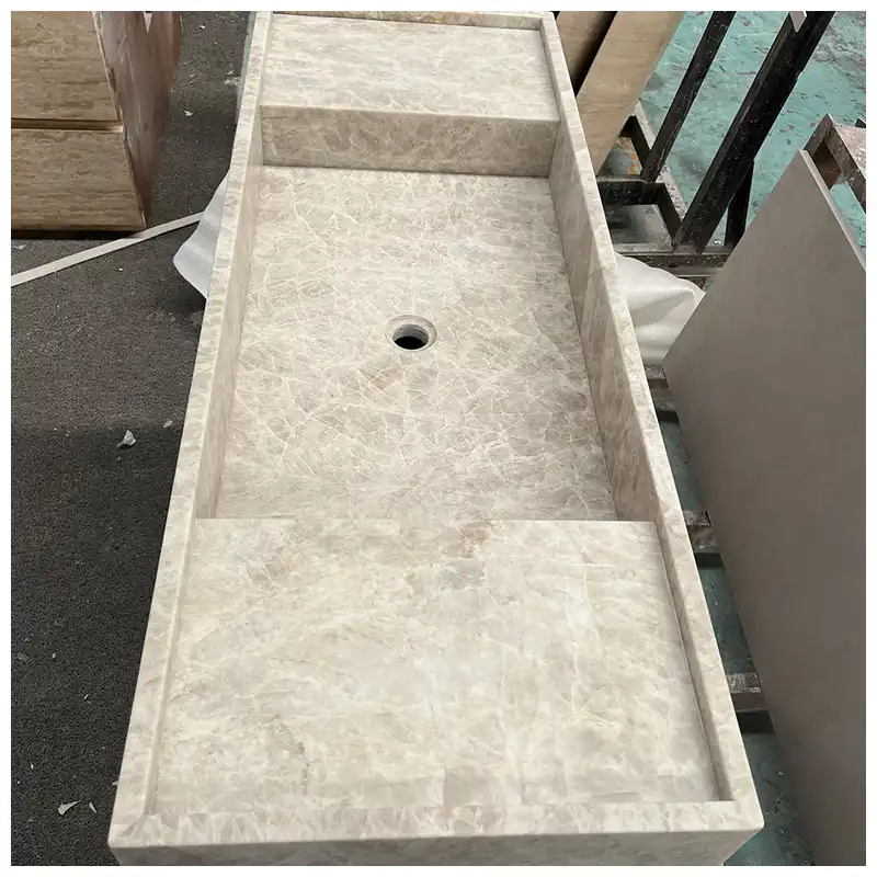 Taj Mahal Quartzite Integrated Vanity Units Taj Mahal Quartzite Integrated Vanity Units